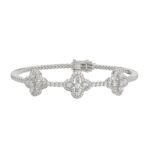 LADIES BRACELET 3 1/2CT ROUND/PEAR DIAMOND 14K WHITE GOLD