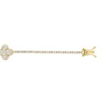 LADIES BRACELET 3 1/2CT ROUND/PEAR DIAMOND 14K YELLOW GOLD - Image 2