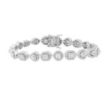 LADIES BRACELET 5 1/2CT ROUND/PEAR/EMERALD/HEART DIAMOND 14K WHITE GOLD