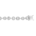 LADIES BRACELET 5 1/2CT ROUND/PEAR/EMERALD/HEART DIAMOND 14K WHITE GOLD - Image 2