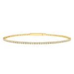 LADIES FLEXIBLE BANGLE 6 1/6CT ROUND DIAMOND 14K YELLOW GOLD