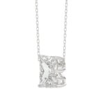 10K WHITE GOLD 1 5/8CT FANCY CUT ALPHABET DIAMOND LADIES PENDANT WITH CHAIN - Image 3