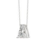 10K White Gold Diamond Initial “A” Pendant 1 5/8CT Fancy Cut Ladies Alphabet Charm with Chain - Image 2