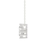 10K White Gold Diamond Initial “E” Pendant 1 1/2CT Fancy Cut Ladies Alphabet Charm with Chain - Image 3