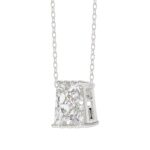 10K White Gold Diamond Initial “M” Pendant 1 5/8CT Fancy Cut Ladies Alphabet Charm with Chain - Image 2