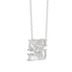 10K White Gold Diamond Initial “S” Pendant 1 3/4CT Fancy Cut Ladies Alphabet Charm with Chain - Image 2