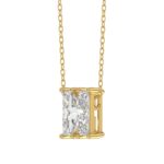 10K Yellow Gold Diamond Initial “H” Pendant 1 1/3CT Fancy Cut Ladies Alphabet Charm with Chain - Image 2