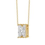 10K Yellow Gold Diamond Initial “N” Pendant 1 1/2CT Fancy Cut Ladies Alphabet Charm with Chain - Image 2