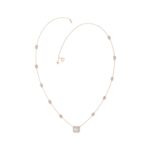 14K ROSE GOLD 2 1/4CT ROUND/EMERALD DIAMOND LADIES NECKLACE - Image 3