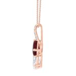 14K ROSE GOLD 2.00CT ROUND/OVAL/RUBY PEAR DIAMOND LADIES PENDANT - Image 2