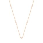 14K ROSE GOLD 3/4CT EMERALD DIAMOND LADIES NECKLACE