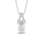 14K WHITE GOLD 1 1/2CT ROUND DIAMOND LADIES PENDANT WITH CHAIN