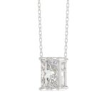 14K WHITE GOLD 1 1/3CT FANCY CUT ALPHABET DIAMOND LADIES PENDANT WITH CHAIN - Image 3