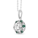 14K WHITE GOLD 1 1/4CT ROUND/GREEN DIAMOND LADIES PENDANT (CENTER STONE ROUND DIAMOND 1CT) - Image 3