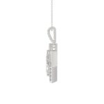 14K WHITE GOLD 1 1/4CT ROUND/KITE STEP CUT DIAMOND LADIES PENDANT - Image 2
