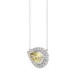14K WHITE GOLD 1 1/4CT ROUND/PEAR DIAMOND LADIES NECKLACE - Image 3