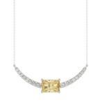 14K WHITE GOLD 1 3/4CT ROUND/RADIANT DIAMOND LADIES NECKLACE