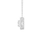 14K WHITE GOLD 1.00CT ROUND/EMERALD DIAMOND LADIES PENDANT (CENTER STONE EMERALD DIAMOND 3/4CT) - Image 2