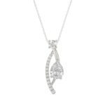 14K WHITE GOLD 1.00CT ROUND/PEAR DIAMOND LADIES PENDANT