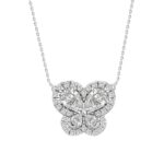 14K WHITE GOLD 1.00CT ROUND/PEAR DIAMOND LADIES PENDANT