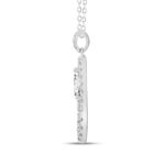 14K WHITE GOLD 1.00CT ROUND/PEAR DIAMOND LADIES PENDANT WITH CHAIN - Image 2