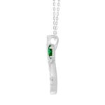 14K WHITE GOLD 1.00CT ROUND/PEAR EMERALD GREEN DIAMOND LADIES PENDANT (GREEN EMERALD PEAR 7/8CT) - Image 2