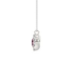 14K WHITE GOLD 1.00CT ROUND/ROUND RUBY DIAMOND LADIES PENDANT (CENTER STONE ROUND RUBY DIAMOND 5/8CT) - Image 2