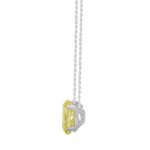 14K WHITE GOLD 1.00CT YELLOW OVAL DIAMOND LADIES PENDANT - Image 2