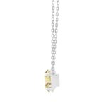 14K WHITE GOLD 1.00CT YELLOW OVAL DIAMOND LADIES PENDANT - Image 2