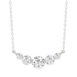 14K WHITE GOLD 1/2CT ROUND DIAMOND LADIES NECKLACE