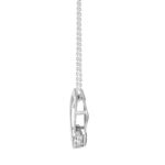 14K WHITE GOLD 1/2CT ROUND DIAMOND LADIES PENDANT WITH CHAIN - Image 2