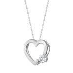 14K WHITE GOLD 1/2CT ROUND DIAMOND LADIES PENDANT WITH CHAIN - Image 3