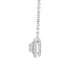 14K WHITE GOLD 1/3CT ROUND/EMERALD DIAMOND LADIES NECKLACE - Image 2