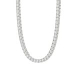 14K WHITE GOLD 16 1/6CT 18" ROUND DIAMOND LADIES TENNIS NECKLACE - Image 3