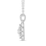 14K WHITE GOLD 1CT ROUND DIAMOND LADIES PENDANT WITH CHAIN - Image 2