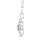 14K WHITE GOLD 1CT ROUND/PEAR DIAMOND LADIES PENDANT WITH CHAIN - Image 2