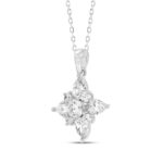 14K WHITE GOLD 1CT ROUND/PEAR DIAMOND LADIES PENDANT WITH CHAIN - Image 3