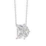 14K WHITE GOLD 2 1/3CT FANCY CUT ALPHABET DIAMOND LADIES PENDANT WITH CHAIN