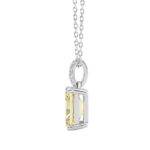 14K WHITE GOLD 2.00CT ROUND/YELLOW RADIANT DIAMOND LADIES PENDANT WITH CHAIN - Image 2