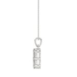 14K WHITE GOLD 3/4CT ROUND DIAMOND LADIES FLOWER PENDANT WITH CHAIN - Image 2