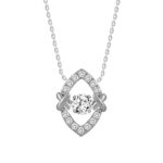 14K WHITE GOLD 3/4CT ROUND DIAMOND LADIES PENDANT