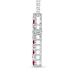 14K WHITE GOLD 3/4CT ROUND DIAMOND LADIES PENDANT (RUBY ROUND DIAMOND 3/8CT) - Image 2