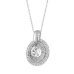 14K WHITE GOLD 3/4CT ROUND DIAMOND LADIES PENDANT WITH CHAIN - Image 3