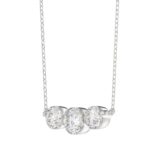 14K WHITE GOLD 3/4CT ROUND DIAMOND LADIES PENDANT WITH CHAIN - Image 3