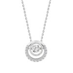 14K WHITE GOLD 3/4CT ROUND DIAMOND LADIES PENDANT WITH CHAIN (CENTER STONE ROUND DIAMOND 1/2CT)