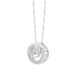 14K WHITE GOLD 3/4CT ROUND DIAMOND LADIES PENDANT WITH CHAIN (CENTER STONE ROUND DIAMOND 1/2CT) - Image 3
