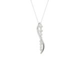 14K WHITE GOLD 3/8CT ROUND DIAMOND LADIES PENDANT WITH CHAIN