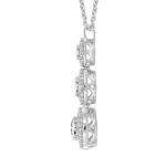 14K WHITE GOLD 3CT ROUND DIAMOND LADIES PENDANT WITH CHAIN - Image 2