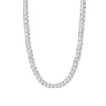 14K WHITE GOLD 4.00CT 16" ROUND DIAMOND LADIES TENNIS NECKLACE - Image 3