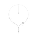 14K WHITE GOLD 4.00CT ROUND/PEARL/PEAR DIAMOND LADIES NECKLACE